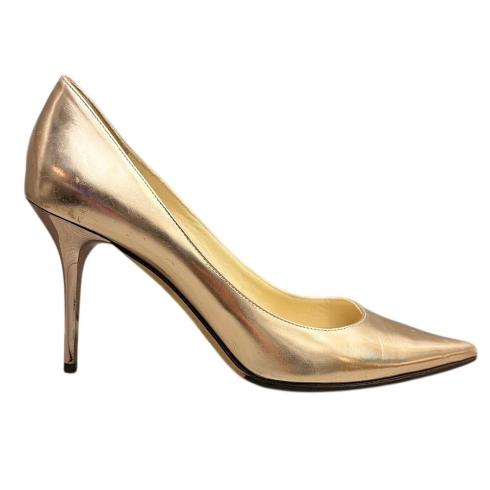 Jimmy Choo Romy Ballet Pink Liquid Mirror Pointed Toe Stiletto Pumps Size 40